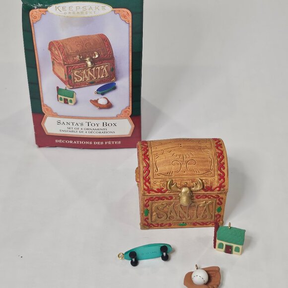 Hallmark Keepsake Santa's Toy Box Set of 4 Ornaments 2001 - Picture 1 of 11